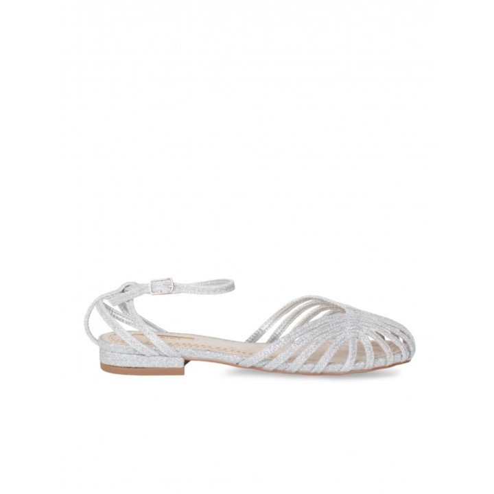 Sandalias Cangrejeras Purpurina Plateadas