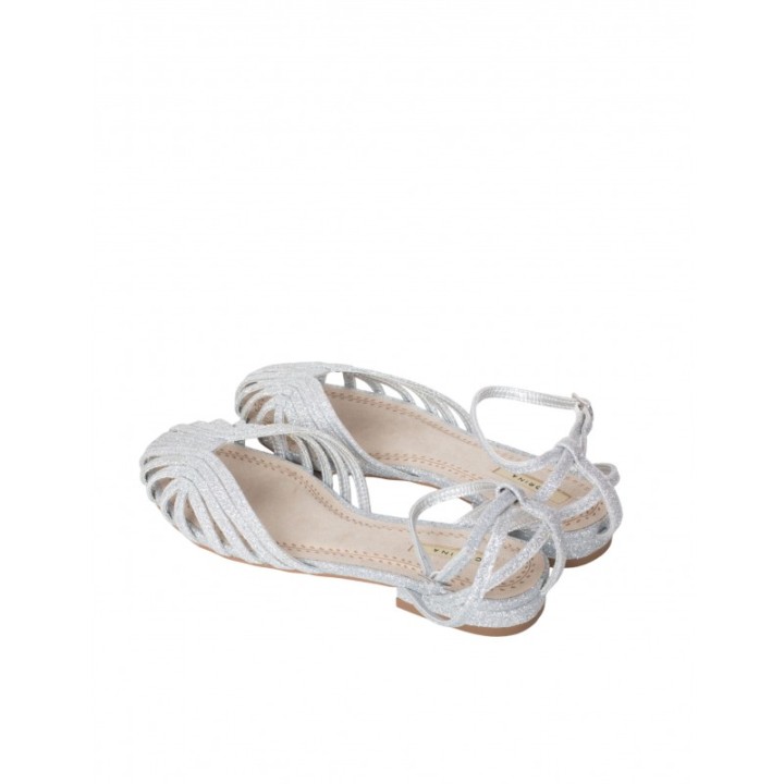 Sandalias Cangrejeras Purpurina Plateadas