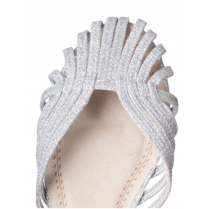 Sandalias Cangrejeras Purpurina Plateadas