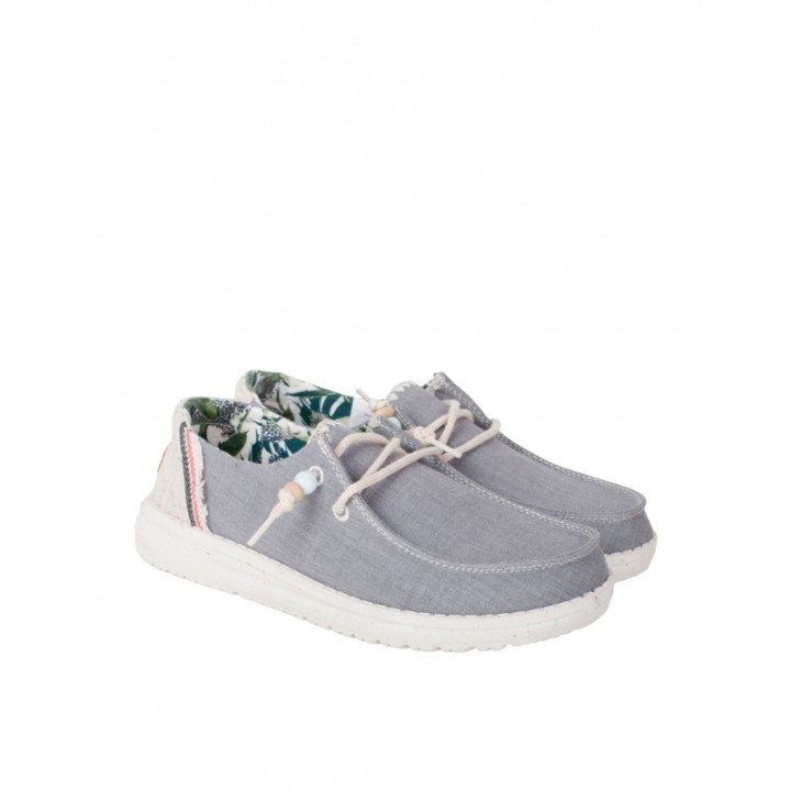 HEY DUDE Mocasines Tela Casual Grises