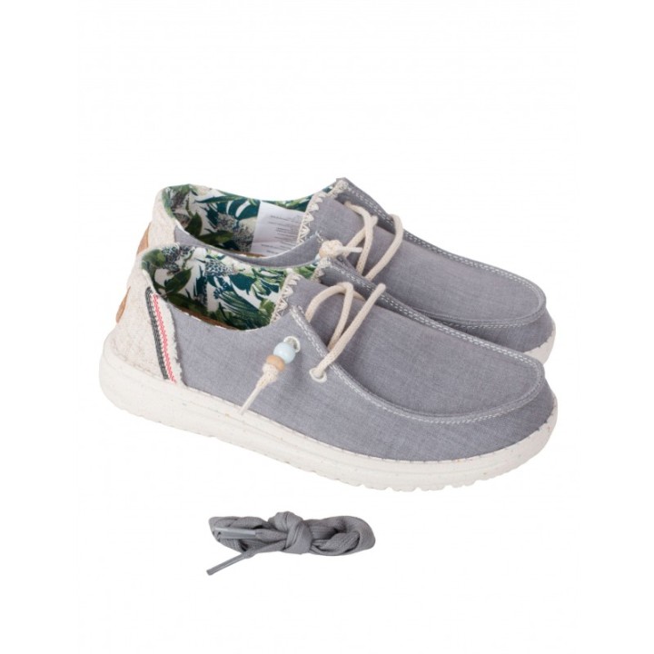HEY DUDE Mocasines Tela Casual Grises
