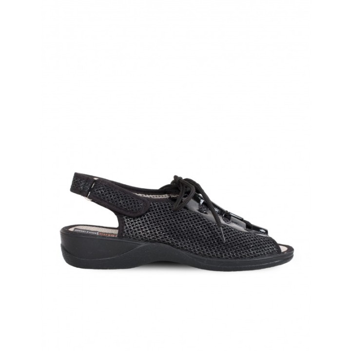 DOCTOR CUTILLAS Zapatillas Abiertas Ancho Especial Negras