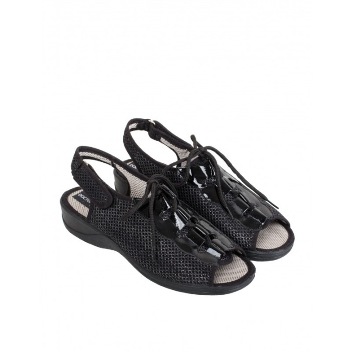 DOCTOR CUTILLAS Zapatillas Abiertas Ancho Especial Negras