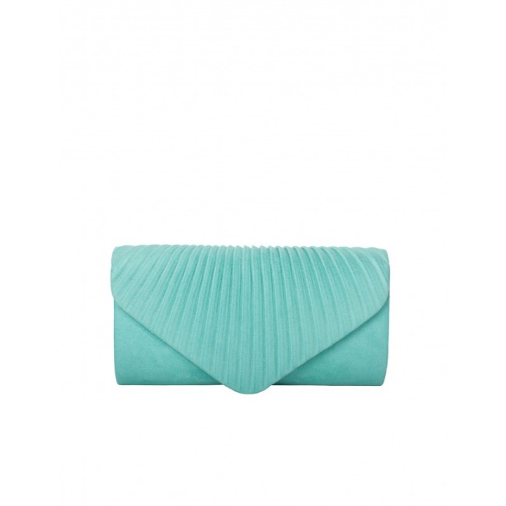 Bolso Fiesta Solapa Fruncida Turquesa
