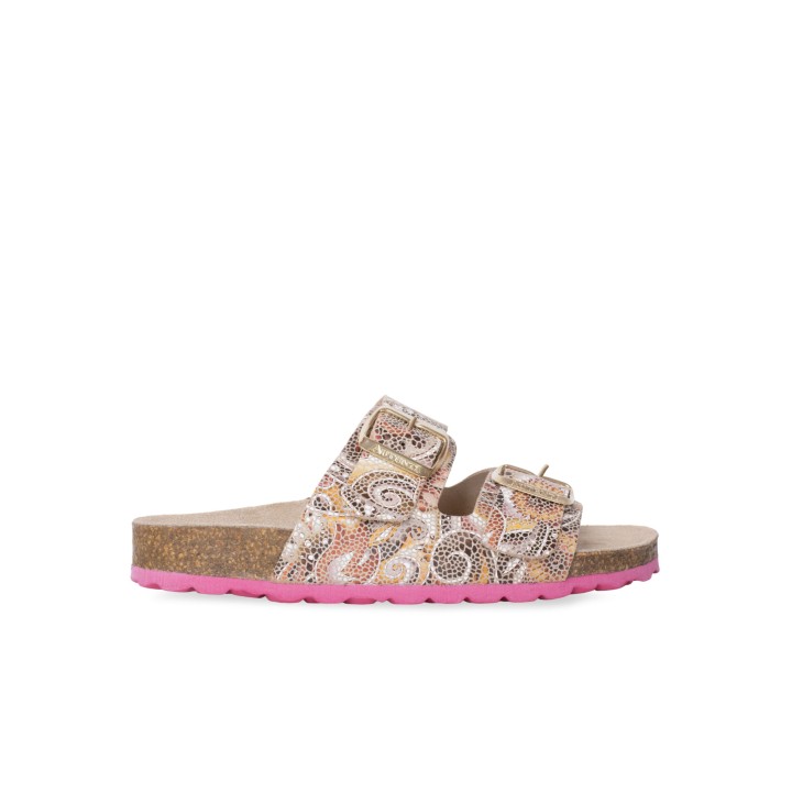 AUTENTI Sandalias Bio Estampadas Suela Rosa