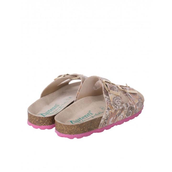 AUTENTI Sandalias Bio Estampadas Suela Rosa