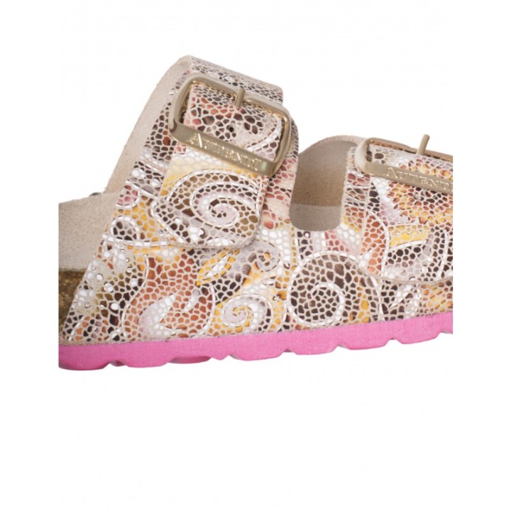 AUTENTI Sandalias Bio Estampadas Suela Rosa