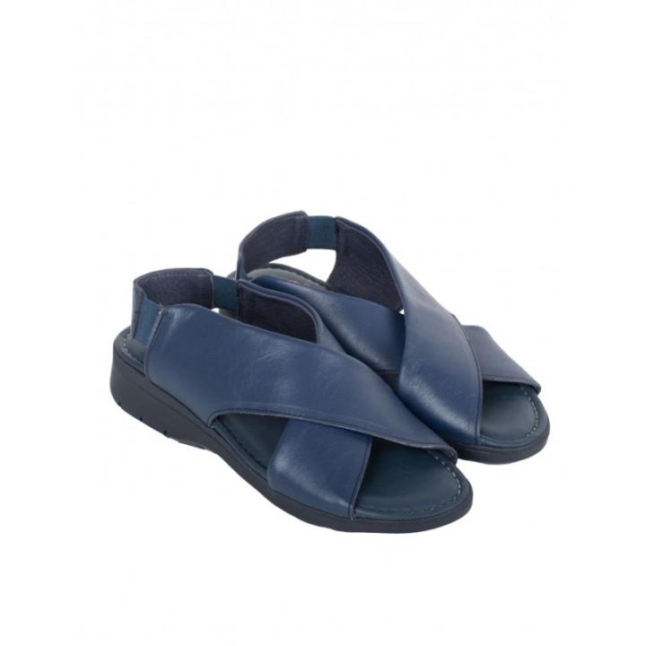 Sandalias Piel Tiras Cruzadas Azules PERA LIMONERA