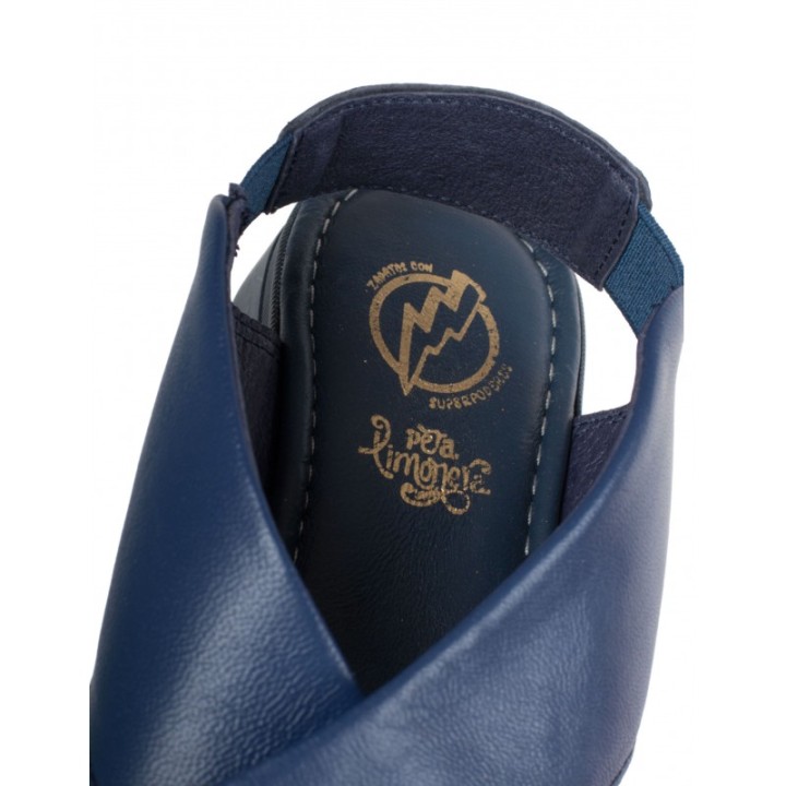 Sandalias Piel Tiras Cruzadas Azules PERA LIMONERA