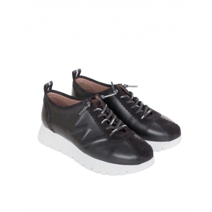 WONDERS Zapatillas Piel Negras