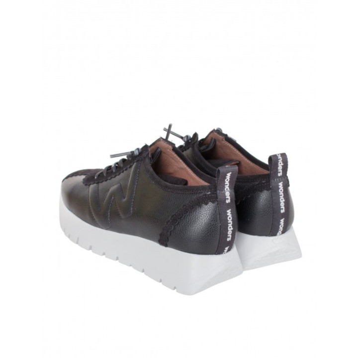WONDERS Zapatillas Piel Negras