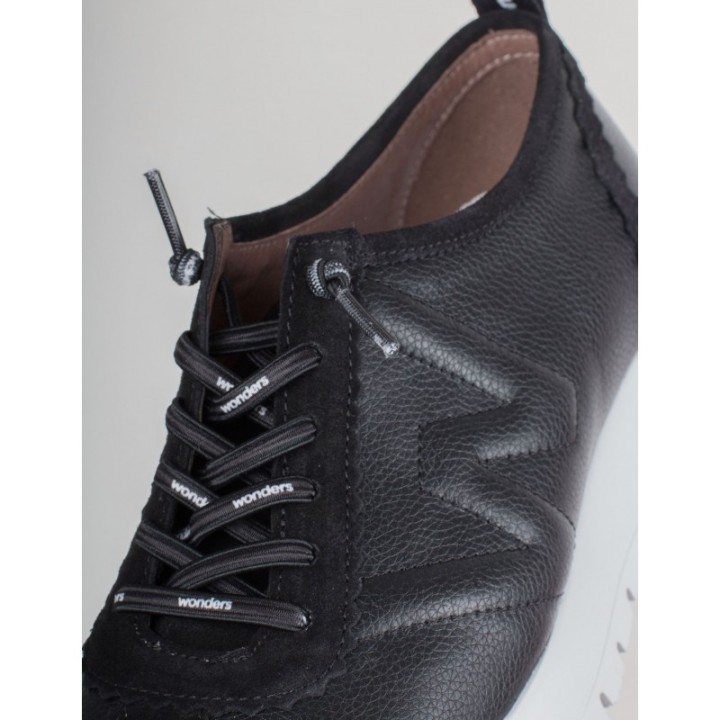 WONDERS Zapatillas Piel Negras
