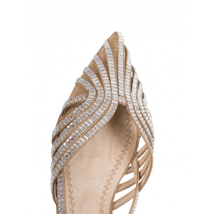 Bailarinas Destalonadas Cuero Strass
