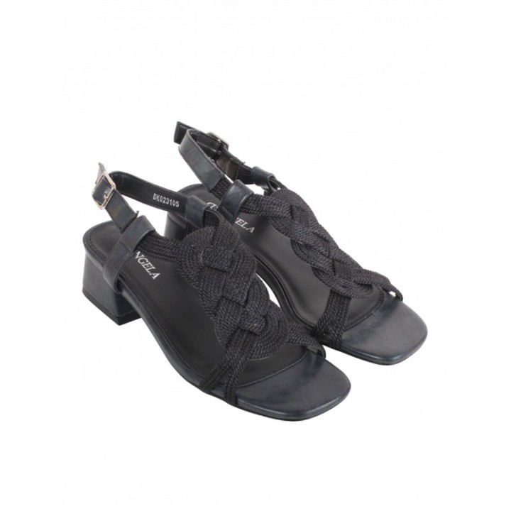 Sandalias Fiesta Negras Tacon Bajo
