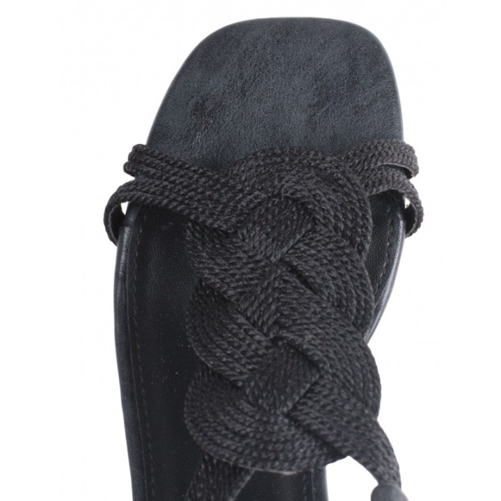 Sandalias Fiesta Negras Tacon Bajo