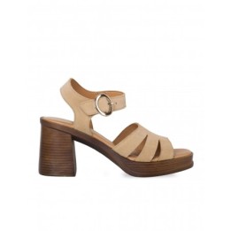 Sandalias Tacon Madera Beige PERA LIMONERA