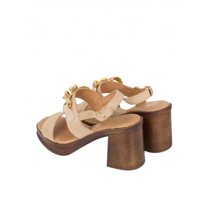 Sandalias Cadena Piel Beige PERA LIMONERA