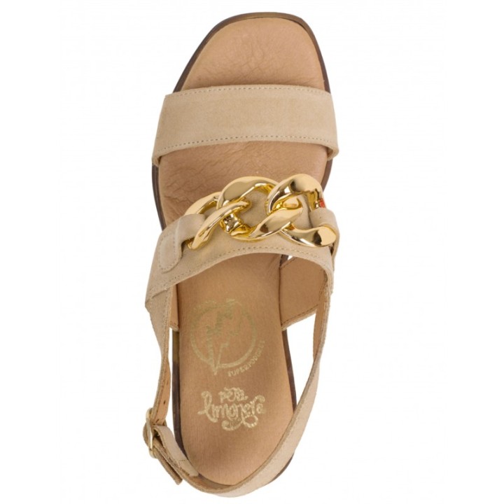 Sandalias Cadena Piel Beige PERA LIMONERA