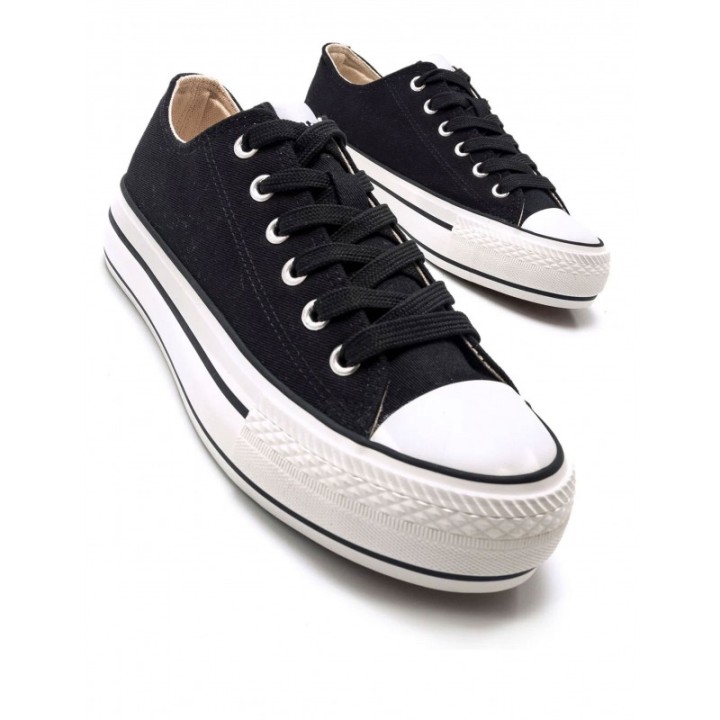 MUSTANG Zapatillas Lona Doble Piso Negras