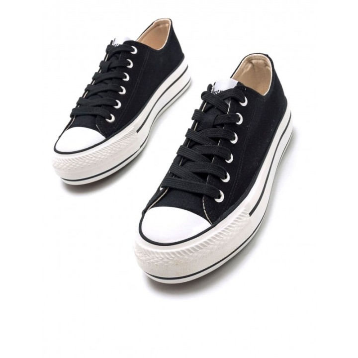 MUSTANG Zapatillas Lona Doble Piso Negras