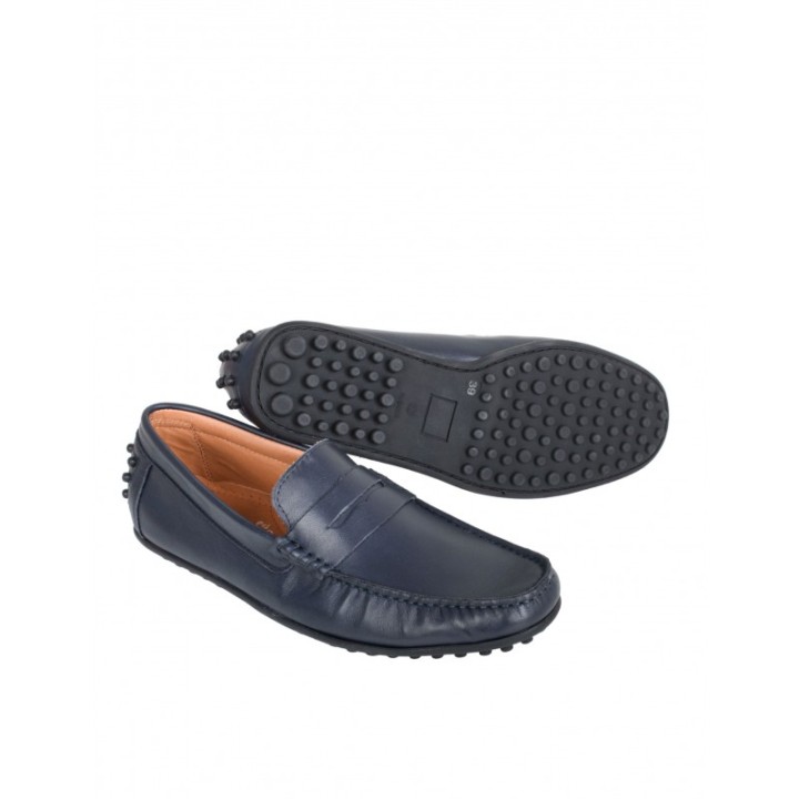 Mocasines Piel Azul Hombre PERA LIMONERA