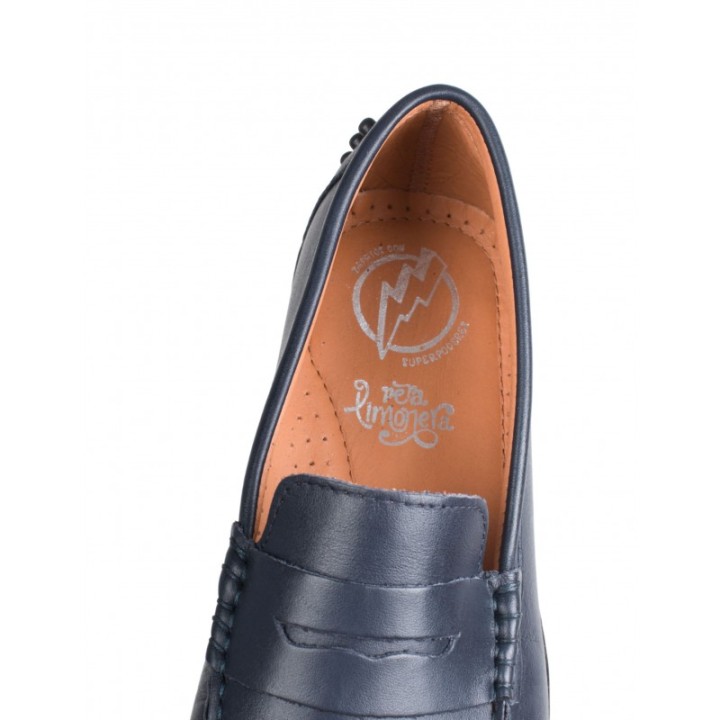 Mocasines Piel Azul Hombre PERA LIMONERA