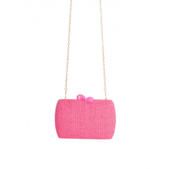 Clutch Fiesta Rafia Fucsia