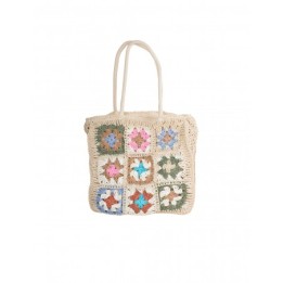 Bolso Shopper Rafia Patchwork