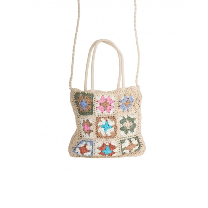 Bolso Shopper Rafia Patchwork