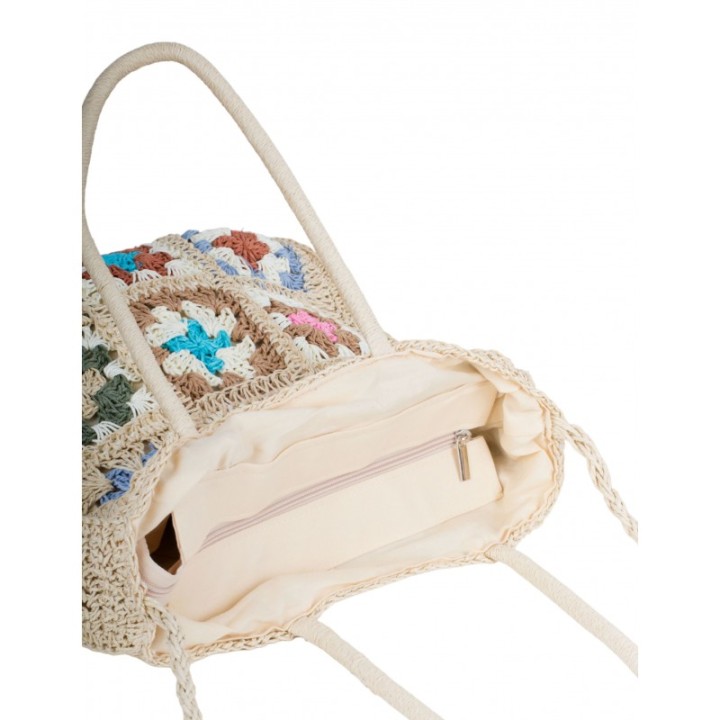 Bolso Shopper Rafia Patchwork
