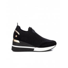 XTI Zapatillas Cuna Calcetin Brillos Negras