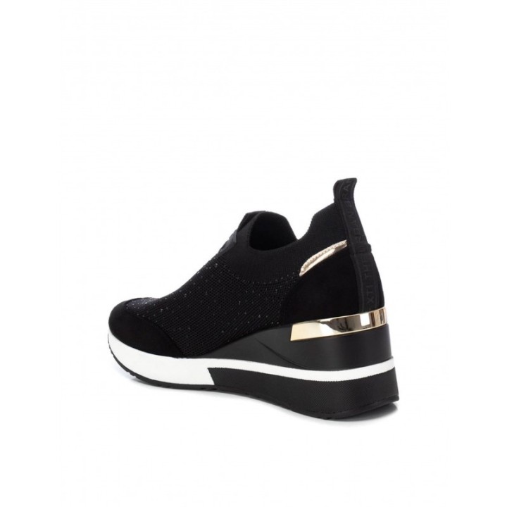 XTI Zapatillas Cuna Calcetin Brillos Negras