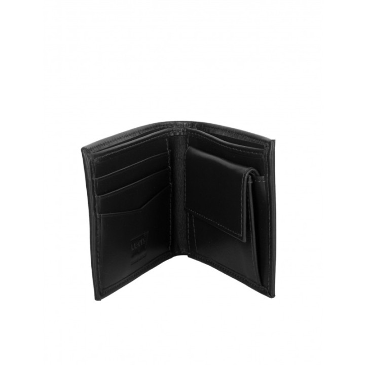 LEVIS Cartera Billetera Piel Negra Hombre