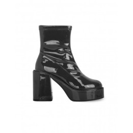 Botines Tacon Bloque Charol Negros MUSTANG