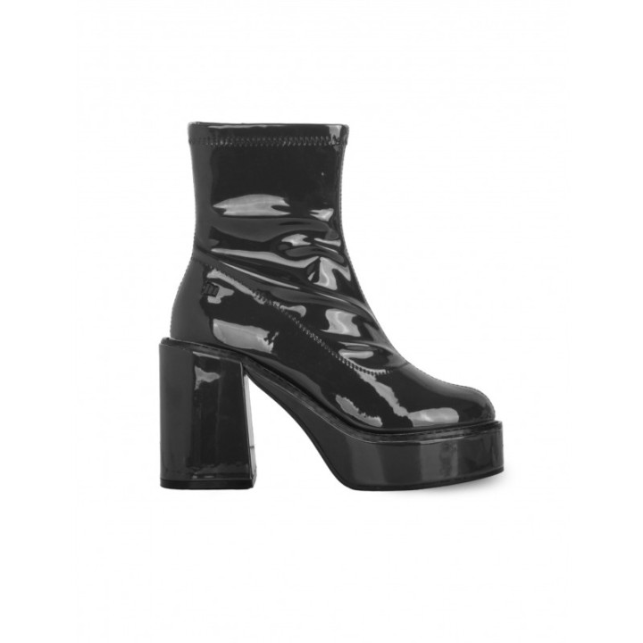 Botines Tacon Bloque Charol Negros MUSTANG