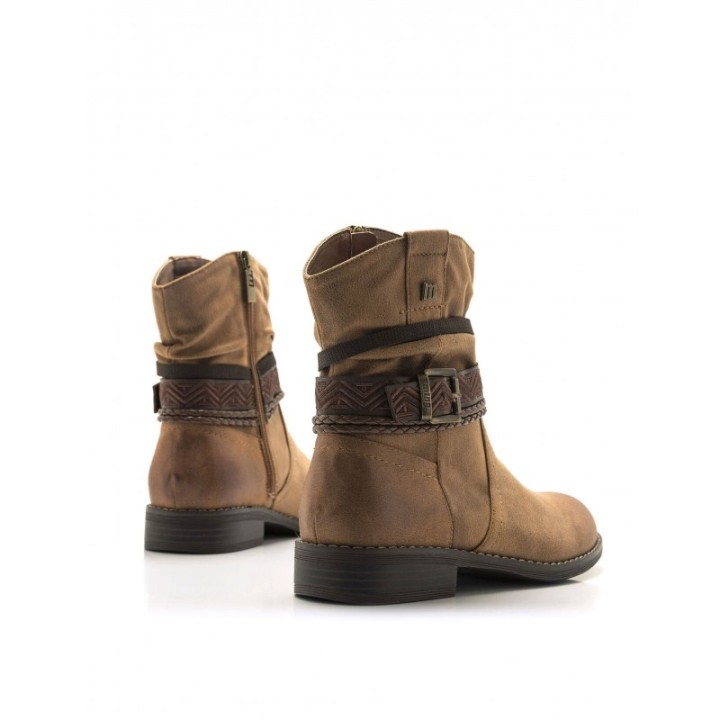 MUSTANG Botines Boho Cana Arrugada Cuero