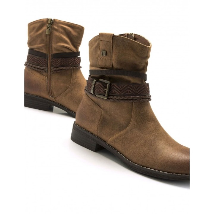 MUSTANG Botines Boho Cana Arrugada Cuero