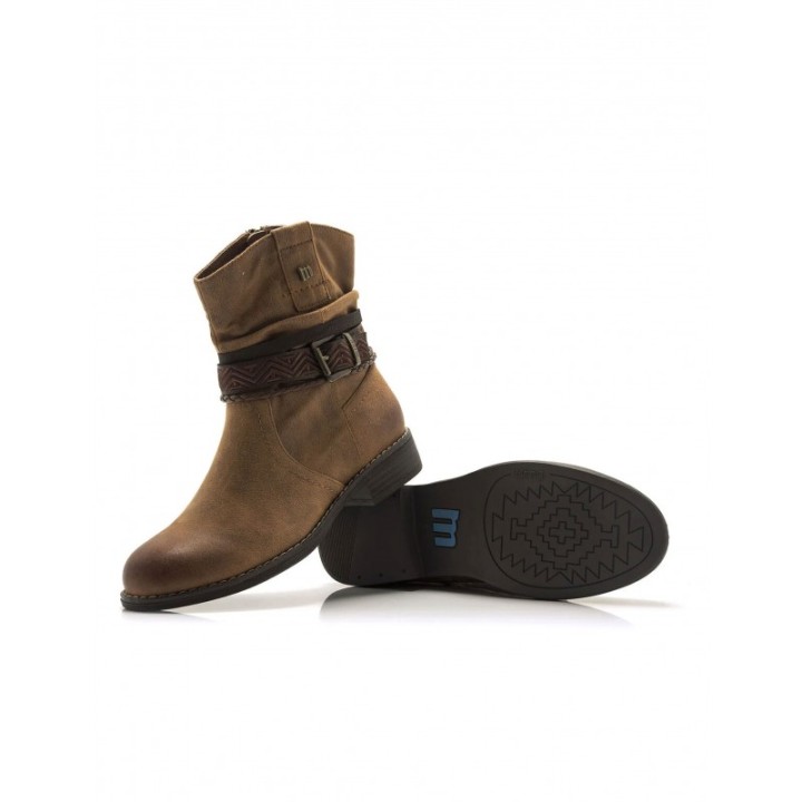 MUSTANG Botines Boho Cana Arrugada Cuero