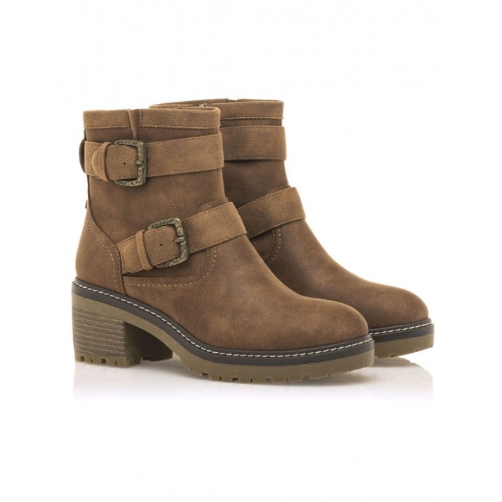 MUSTANG Botines Tacon Track Hebillas Cuero