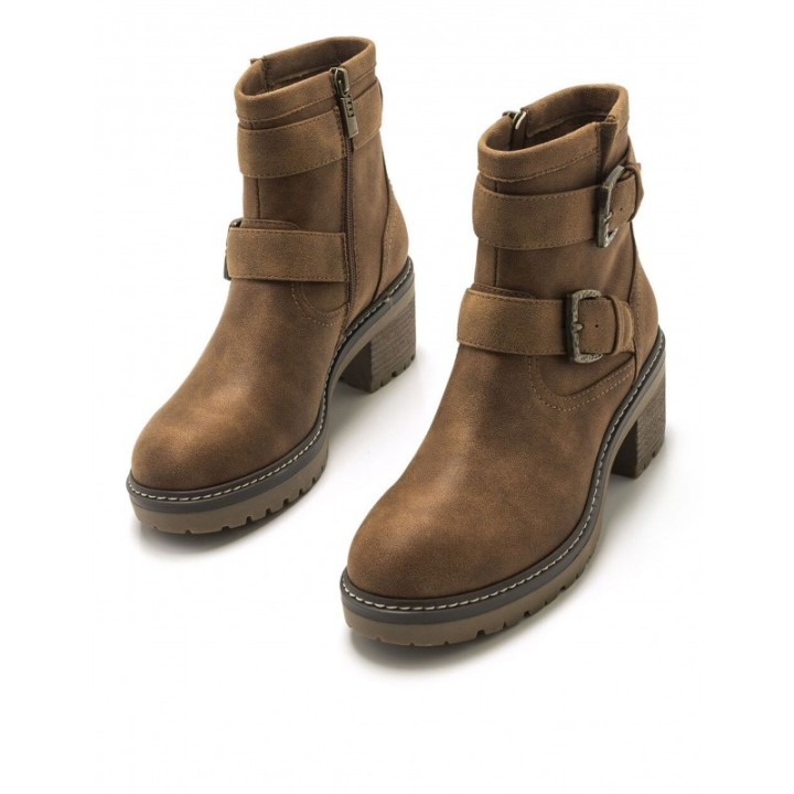 MUSTANG Botines Tacon Track Hebillas Cuero