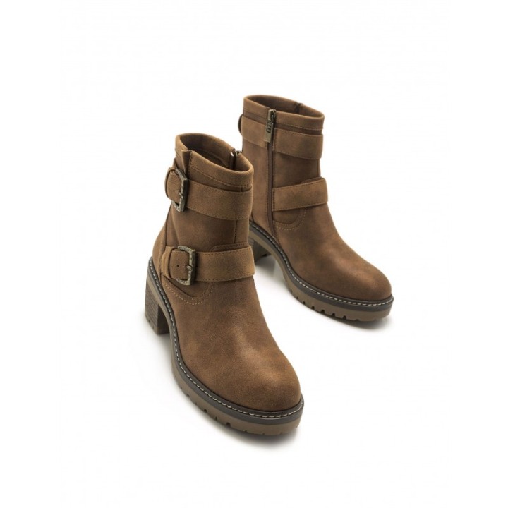MUSTANG Botines Tacon Track Hebillas Cuero