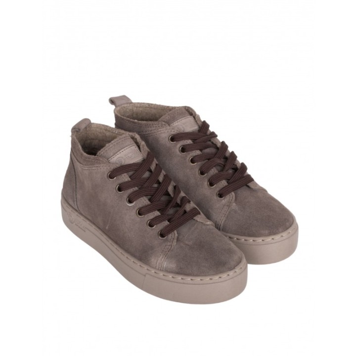 NATURAL WORLD Botines Cordones Casual Plataforma Grises