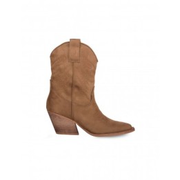 Botines Camperos Costuras Tacon Camel