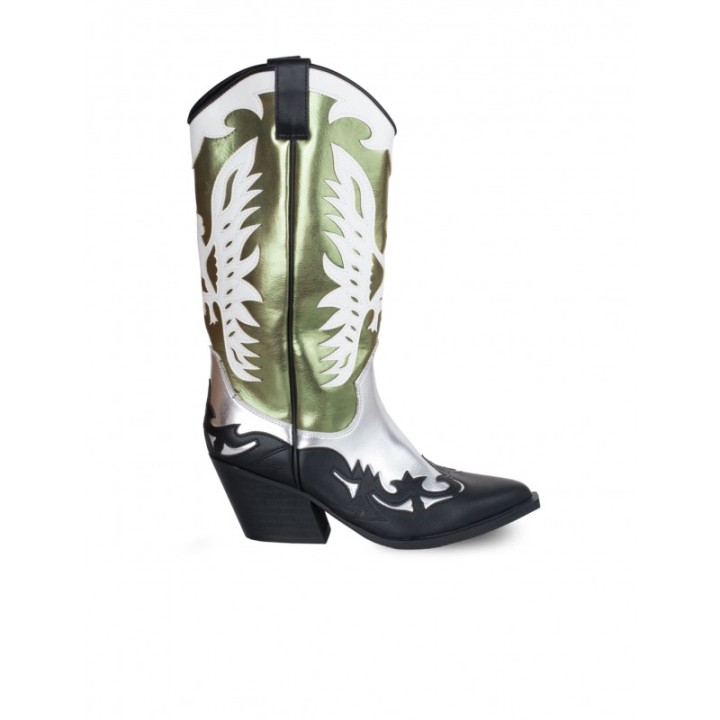 Botas Cowboy Metalizadas Verdes