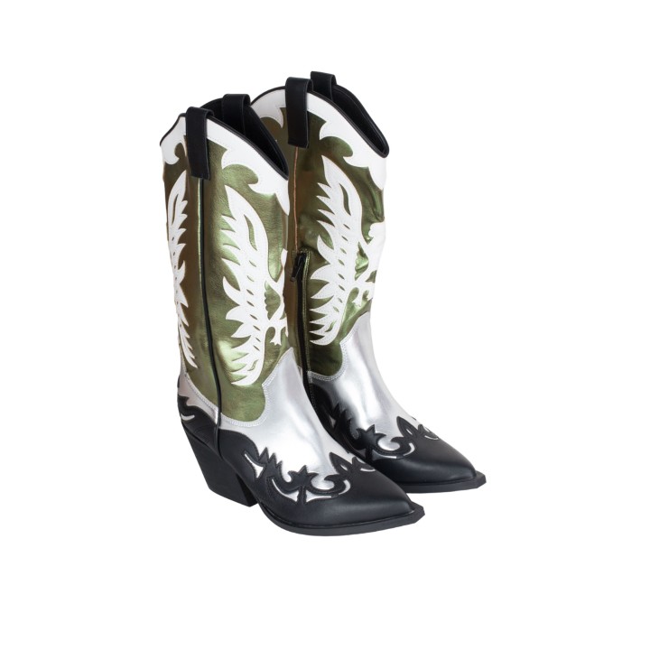 Botas Cowboy Metalizadas Verdes