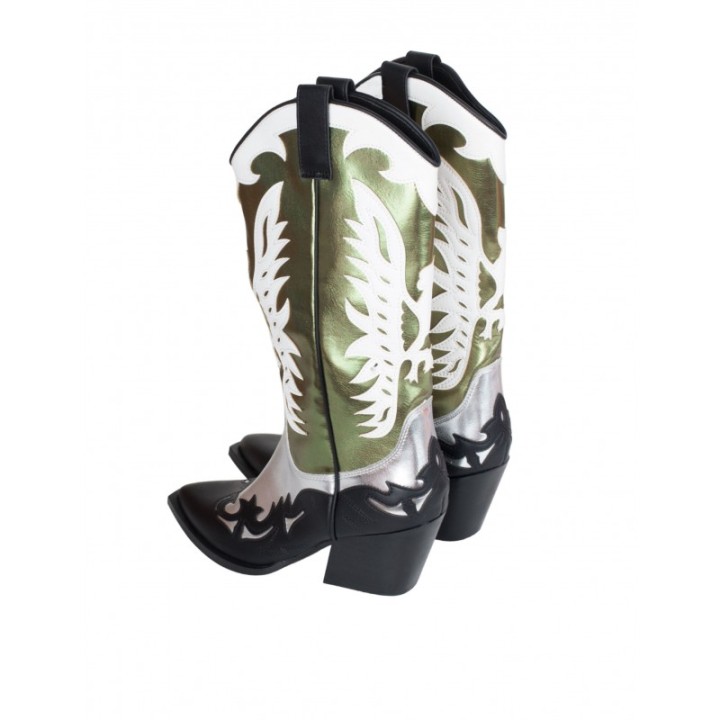 Botas Cowboy Metalizadas Verdes