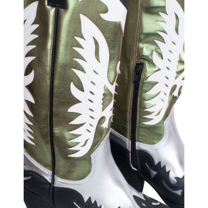 Botas Cowboy Metalizadas Verdes