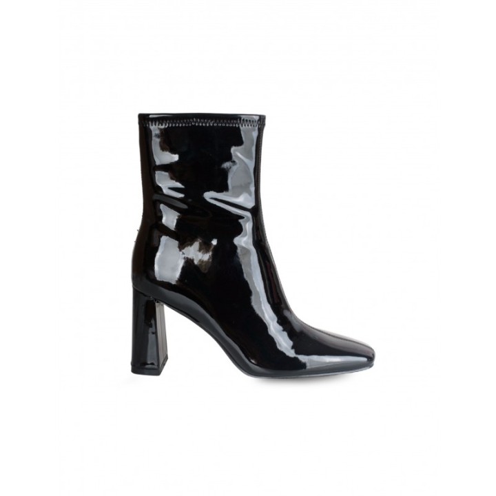 Botines Tacon Charol Negros