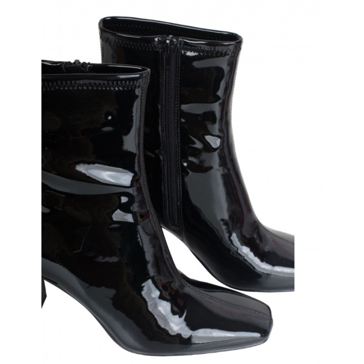 Botines Tacon Charol Negros
