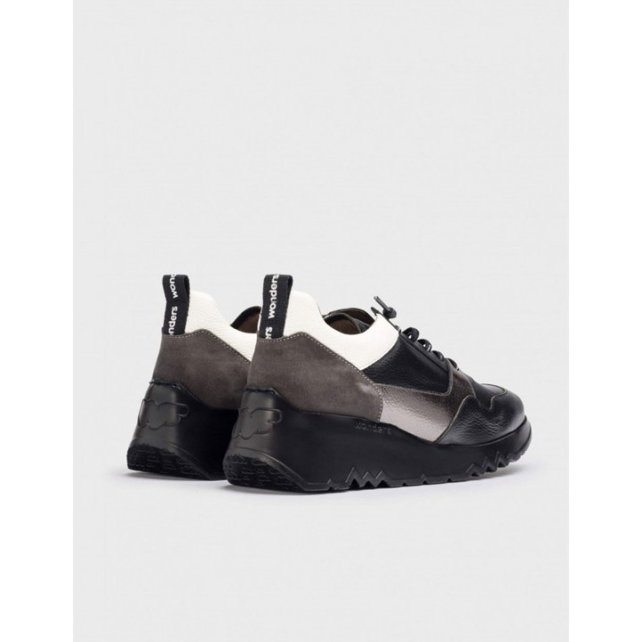 WONDERS Zapatillas Vestir Piel Combinadas